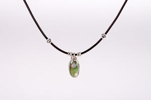 Green Kyanite Solstice Leather Necklace