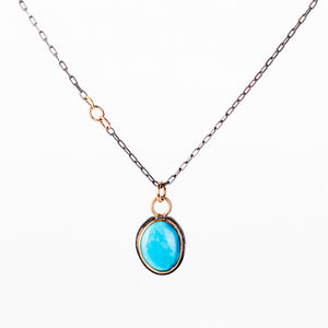 Turquoise with Gold and Sterling Silver Necklace