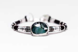 Emerald & Pavé Diamond Bracelet