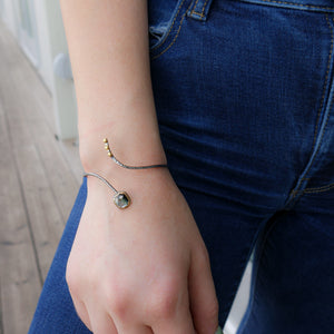 Green Tourmaline and Gold Bangle