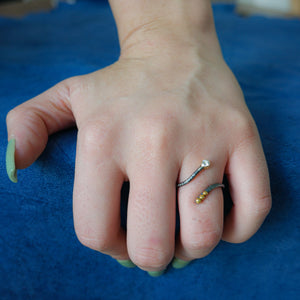 Sterling Silver and Gold Open Wrap Ring