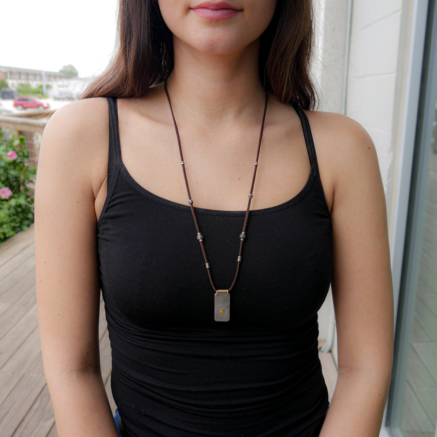 Sterling and 24k Gold and Pavé Diamond Necklace