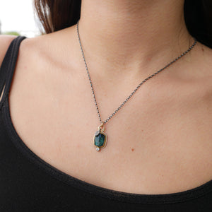 Indicolite Tourmaline and Diamond Necklace