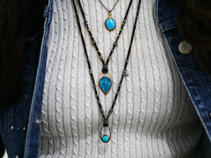 Turquoise with Gold and Sterling Silver Necklace