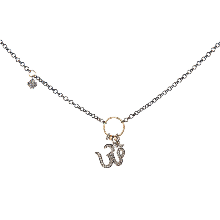 Pavé Diamond OHM Necklace