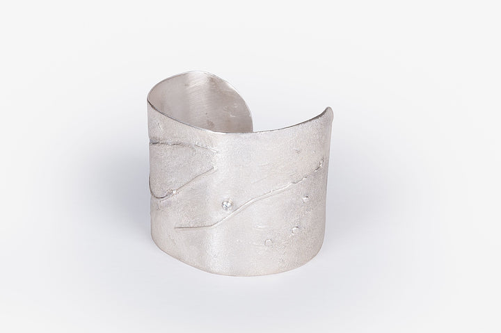 Moissanite Sterling Silver Cuff Bracelet